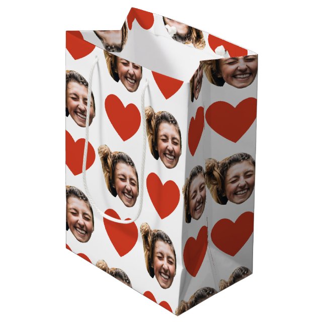 Valentines Day Funny Custom Face Photo Love Heart  (Framsidan Vinklad)