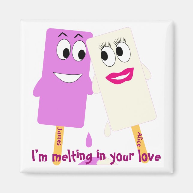 Valentines Day Funny glass Magnet (Framsidan)