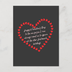 Valentines Day Funny Sarcasm Humor Quote Vykort