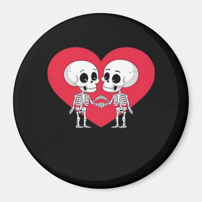 Valentines day Funny Skeleton Hand Heart Magnet (Framsidan)
