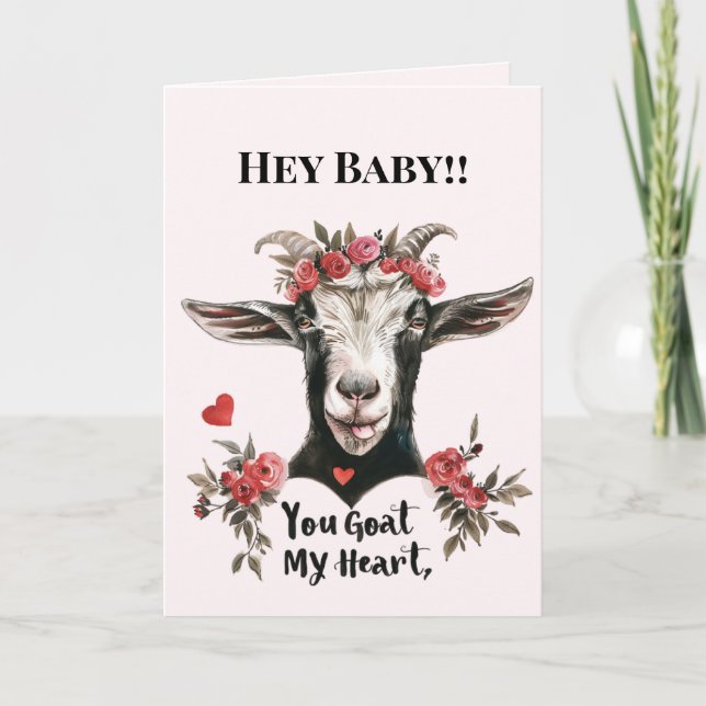 Valentine's Day Funny You Goat My Heart Card Helgkort (Framsida)