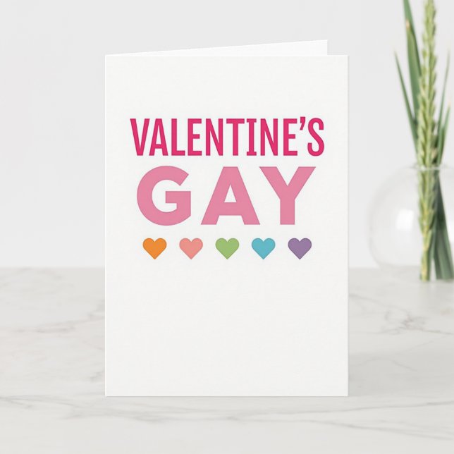 Valentines Day Gay Card Kort (Framsida)