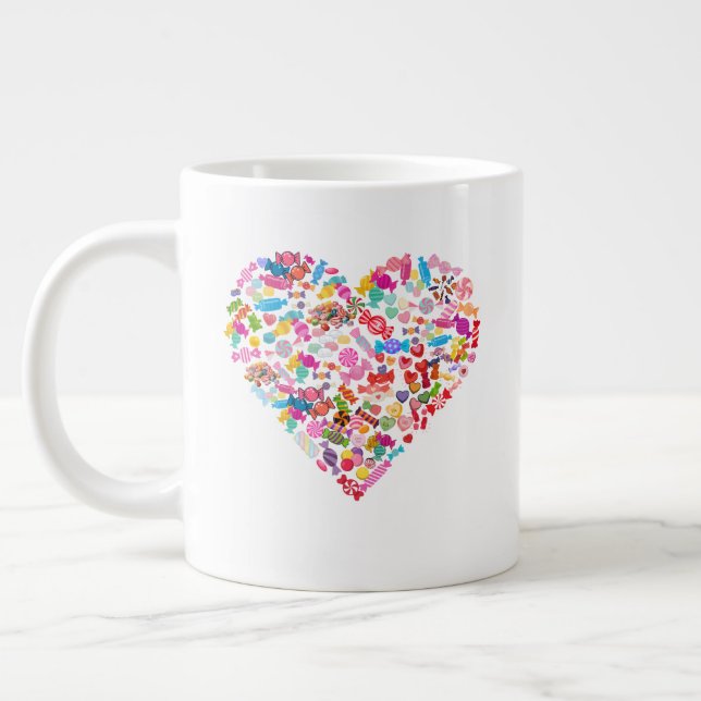 Valentines day ger Candy Heart-formgivning Jumbo Mugg (Vänster)
