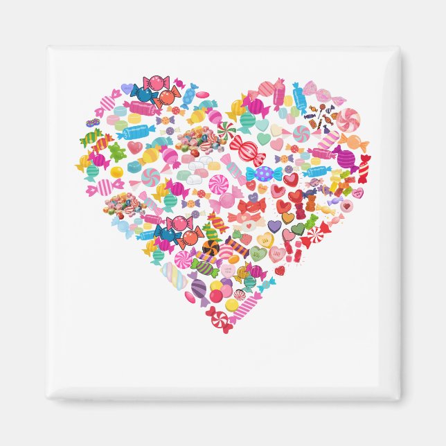 Valentines day ger Candy Heart-formgivning Magnet (Framsidan)