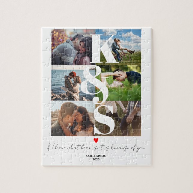 Valentines day ger ett par Personliger foto Pussel (Vertikal)