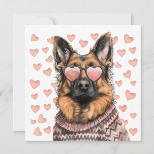Valentines day German Shepherd Hund Julkort