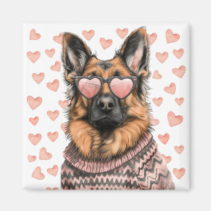 Valentines day German Shepherd Hund Magnet