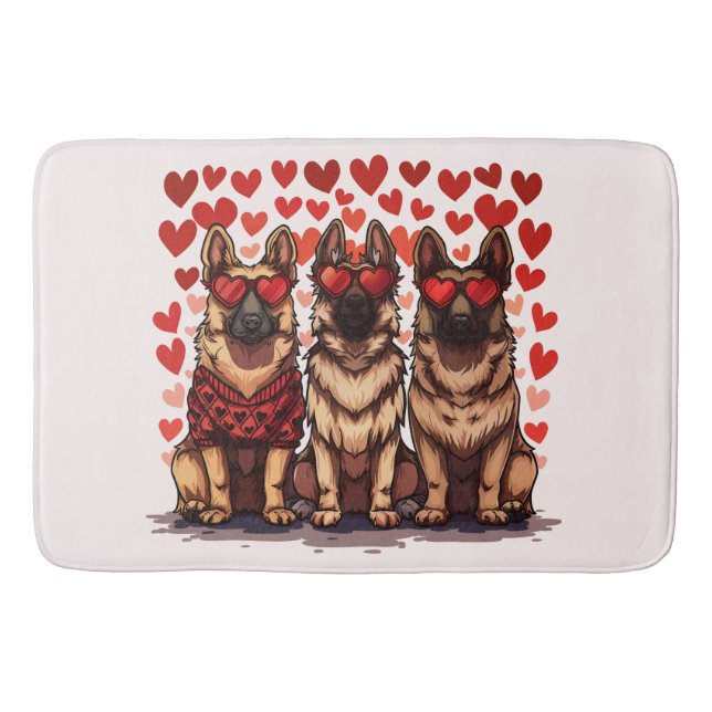 Valentines day German Shepherd Hundar Badrumsmatta (Framsidan)