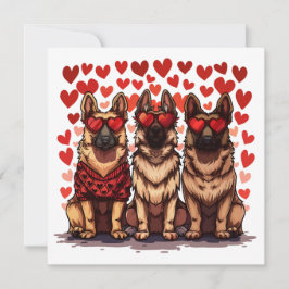 Valentines day German Shepherd Hundar Julkort