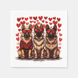 Valentines day German Shepherd Hundar Pappersservett