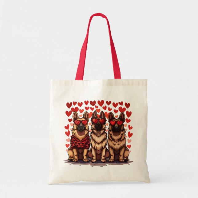 Valentines day German Shepherd Hundar Tygkasse (Framsidan)