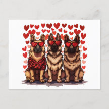 Valentines day German Shepherd Hundar