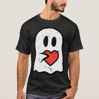 Valentines day Ghost Heart Pocket Cute My Boo Mana T Shirt