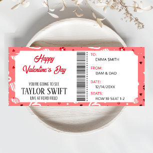 Valentines Day Gift Certificate Cont Biljett Inbjudningar