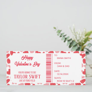 Valentines Day Gift Certificate Cont Biljett Inbjudningar