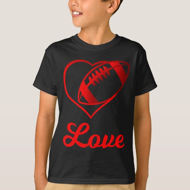 Valentines Day Gift For Football Lovers  T Shirt (Framsida)