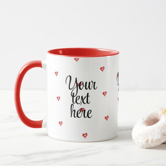 Valentine's Day Gift, Hearts Design, I Love You Mugg (Med munk)