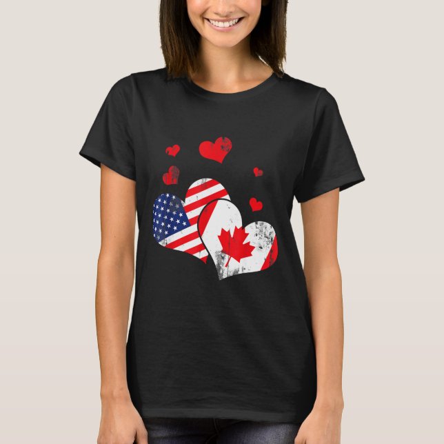 Valentine's Day Gift Maple Leaf Canada  T Shirt (Framsida)