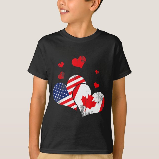 Valentine's Day Gift Maple Leaf Canada  T Shirt (Framsida)