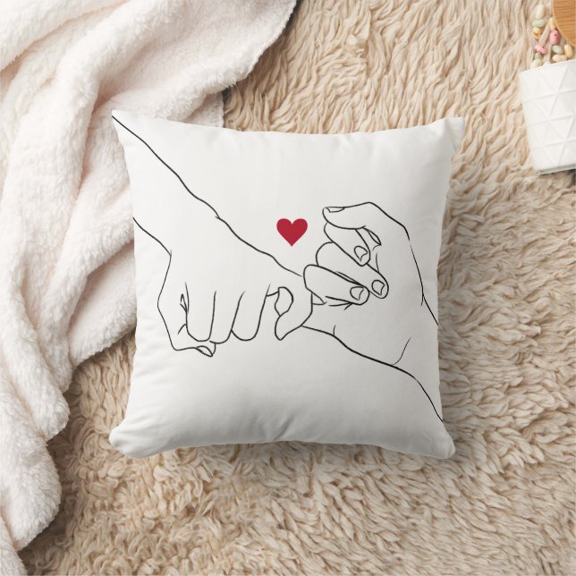 Valentines Day Gift Pinky Promise Couple Kudde (Filt)