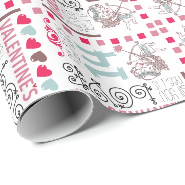 Valentines Day GIFT WRAP Presentpapper (Rullad Hörn)