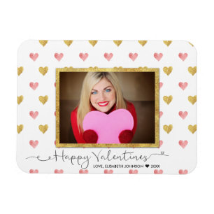 Valentines day Glitter Heart-skript - fotomagnet Magnet