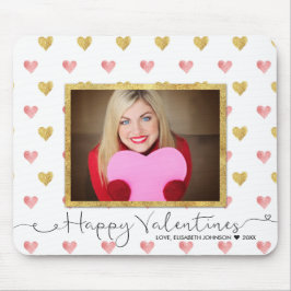 Valentines day Glitter Heart-skript Photo Mousepad Musmatta