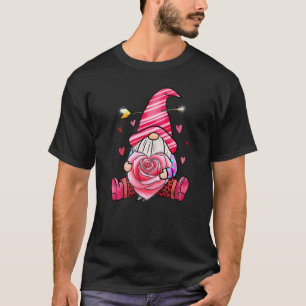Valentines day Gnome Cupid Heart Kärlek Pil Rosa R T Shirt