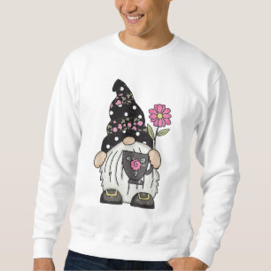 Valentines day Gnome Kaffe Kärlek Heart Lång Ärmad Tröja