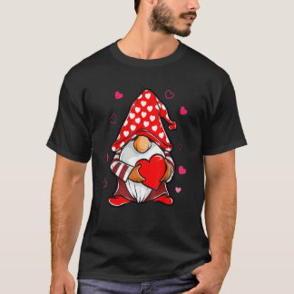 Valentines Day Gnome Love Holding Red Heart T Shirt