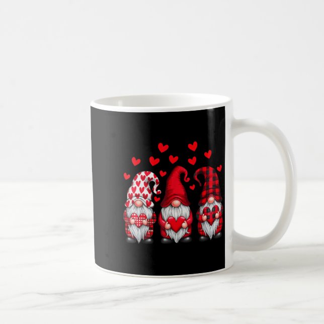 Valentines Day Gnomes Cute Red Hearts Love Gnome W Kaffemugg (Höger)