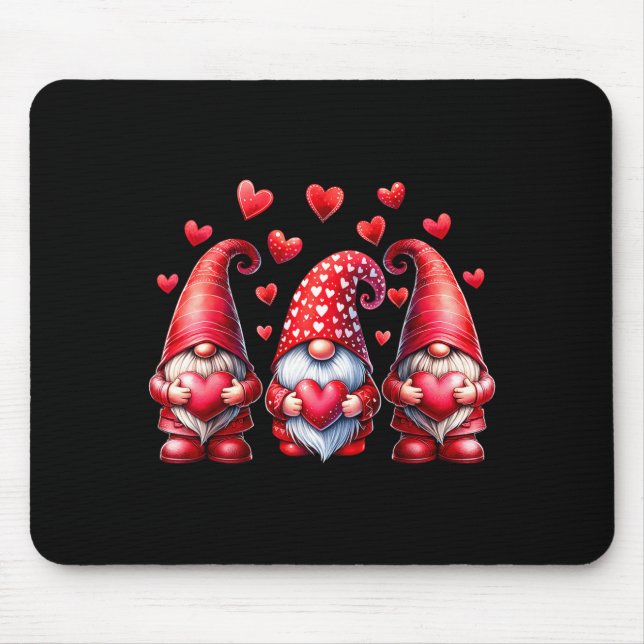Valentines Day Gnomes Cute Red Hearts Love Gnome W Musmatta (Framsidan)