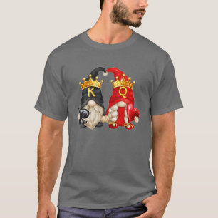 Valentines day Gnomes Kung av spade och drottning  T Shirt