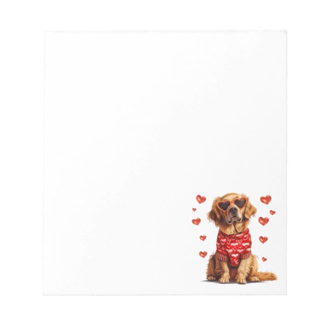 Valentines day Golden Retriever Hund Anteckningsblock (Framsida)