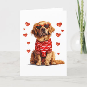 Valentines day Golden Retriever Hund Helgkort