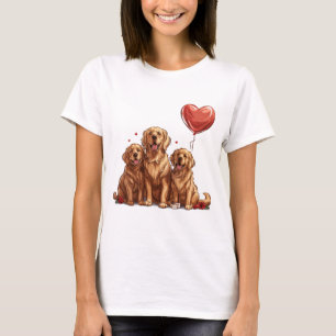 Valentines day Golden Retriever Hund T Shirt