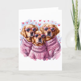 Valentines day Golden Retriever Hundar Helgkort