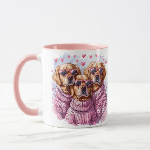 Valentines day Golden Retriever Hundar Mugg