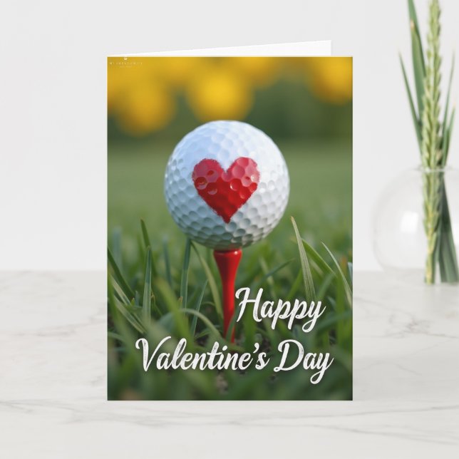 Valentines Day Golf Card Kort (Framsida)