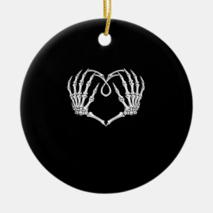 Valentines day Gothic Heart med Skeleton Händer Va Julgransprydnad Keramik