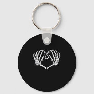 Valentines day Gothic Heart med Skeleton Händer Va Nyckelring