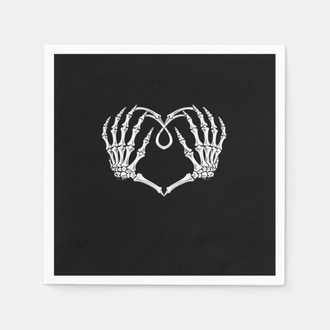 Valentines day Gothic Heart med Skeleton Händer Va Pappersservett (Framsidan)