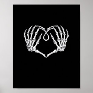 Valentines day Gothic Heart med Skeleton Händer Va Poster