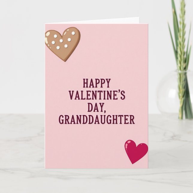 Valentines Day Granddaughter Card Kort (Framsida)
