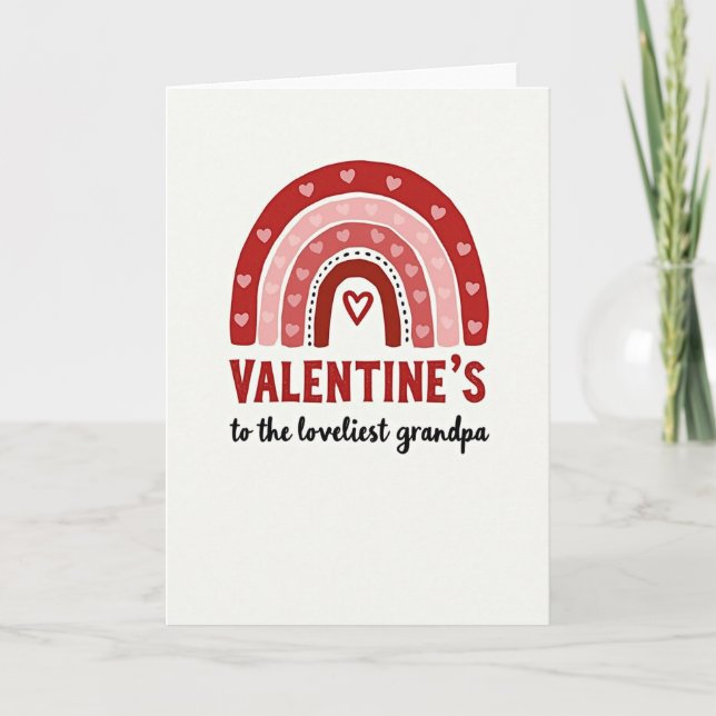 Valentines Day Grandpa Hearts Card Kort (Framsida)