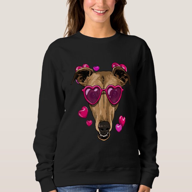 Valentines Day Greyhound Heart Couples Greyhound R T Shirt (Framsida)
