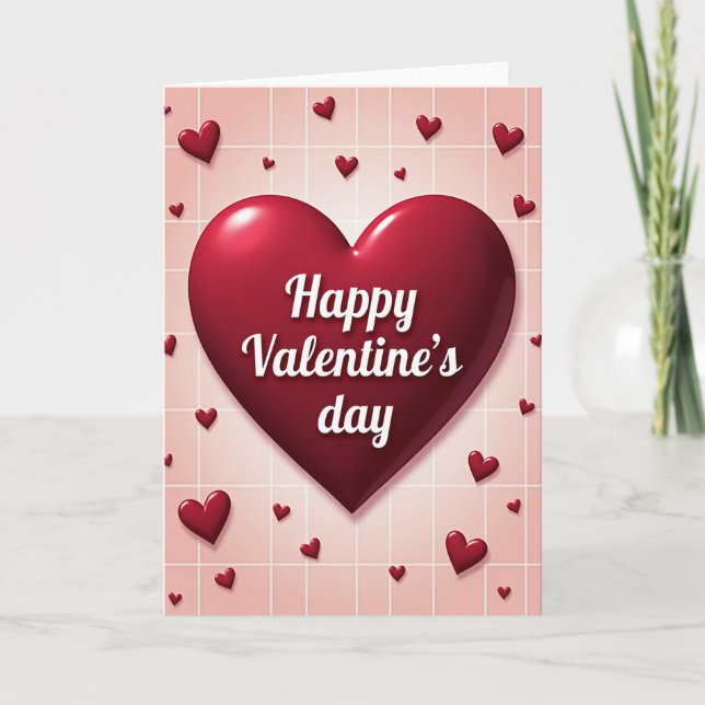 Valentines Day Grid Card Kort (Framsida)