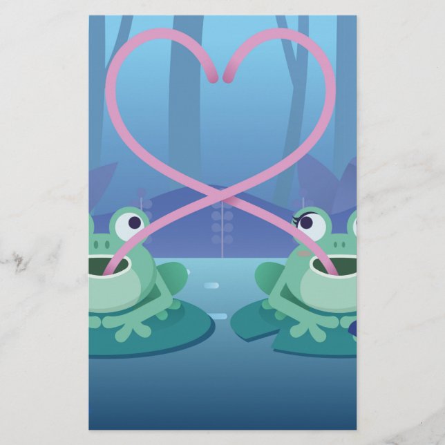 valentines day groda älskare brevpapper (Framsida)