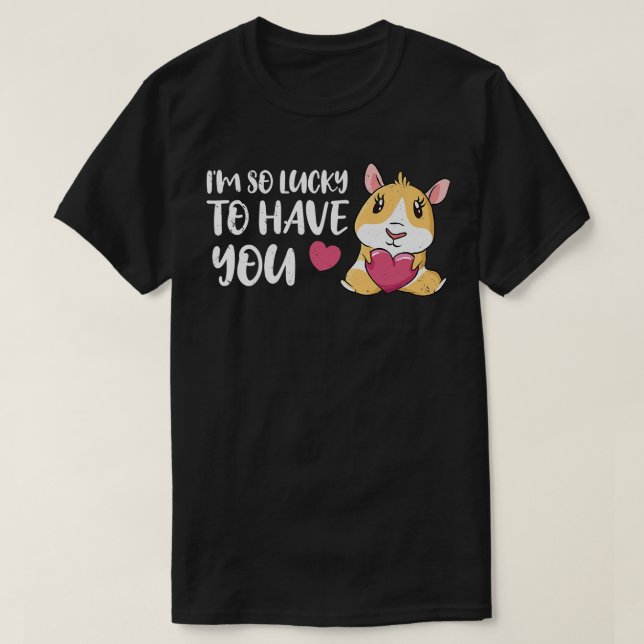 Valentines day Guinea Gris är jag så glad att ha d T Shirt (Design framsida)