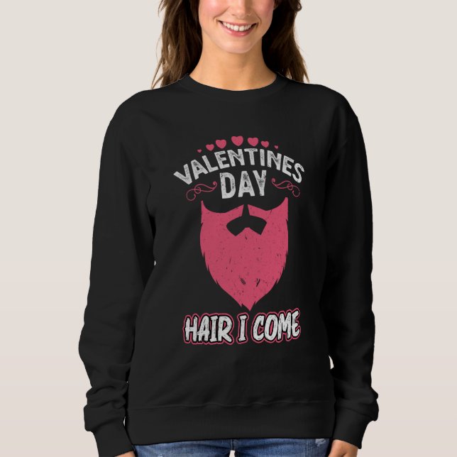 Valentines Day Hair I Come Valentine Beard T Shirt (Framsida)